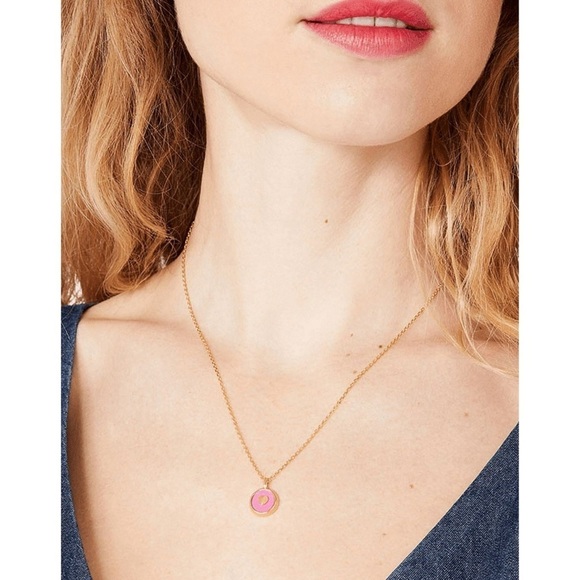 KATE SPADE • Pink Watermelon Leather Heartful Necklace - Picture 2 of 3